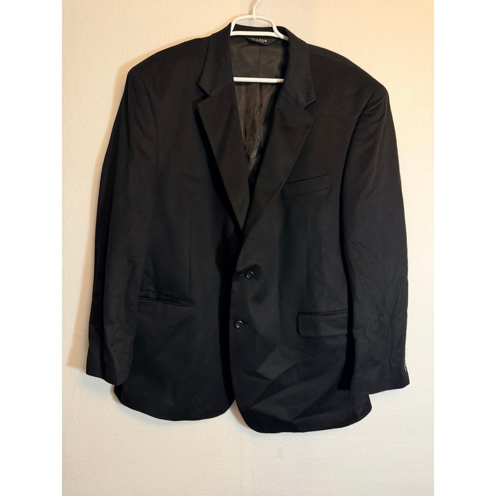 Jos A Bank Mens 48R‎ Black 100% Cashmere Two Button Blazer Sport Coat Luxury